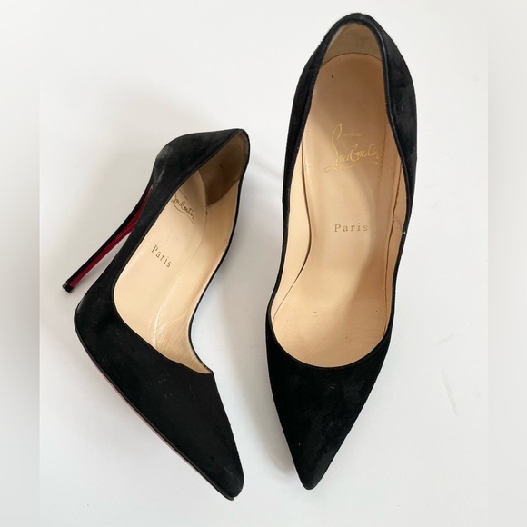 Christian Louboutin Black Suede leather So Kate 120mm pointed toe pumps EU 39 - Picture 1 of 11